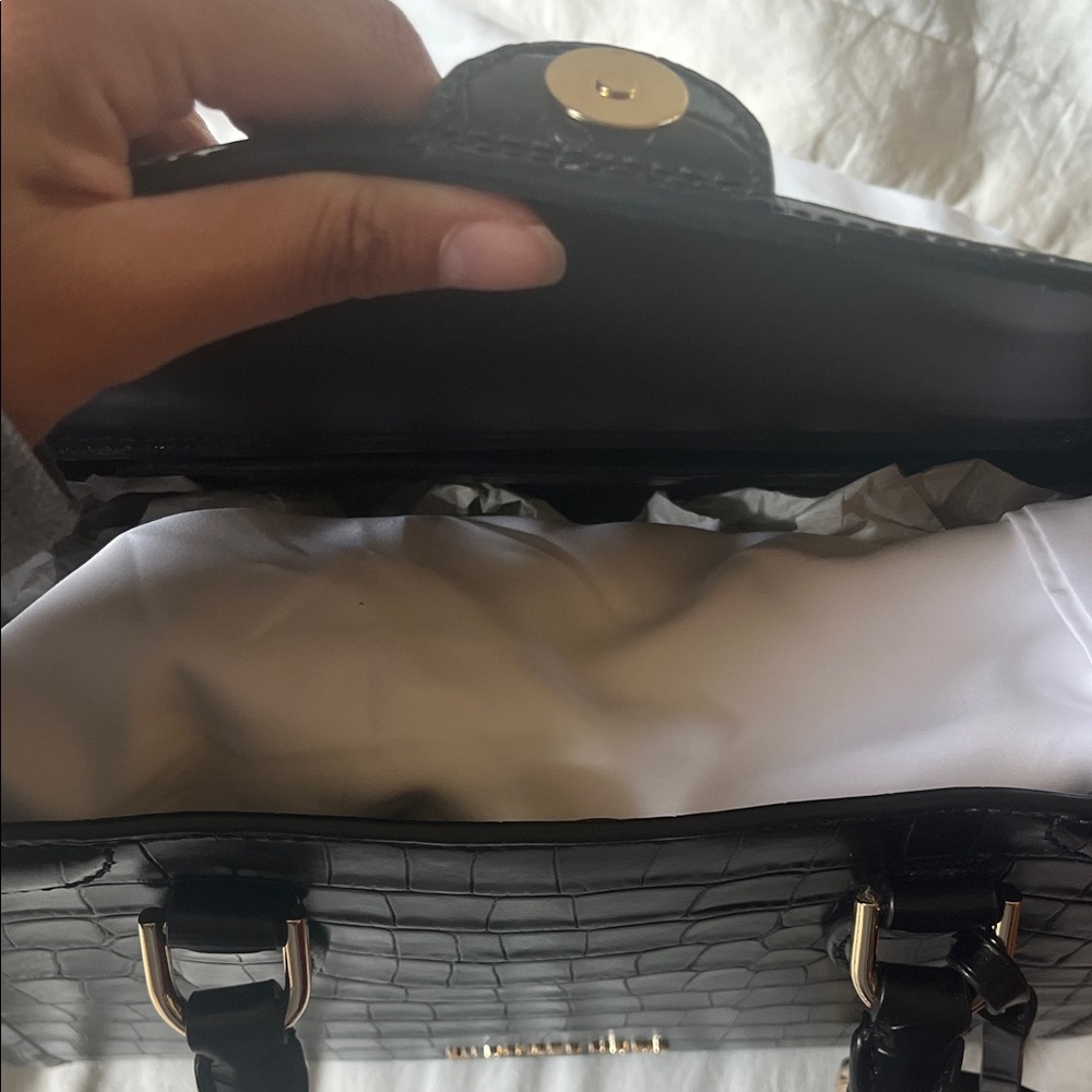 Michael Kors Black Croc-Embossed Satchel : Never Used ( not even once ) - Picture 4 of 6